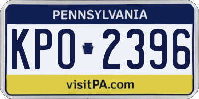PA license plate KPO2396