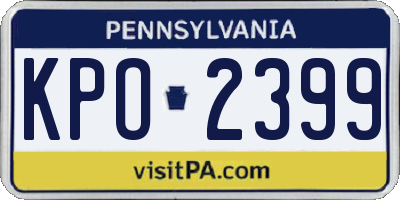 PA license plate KPO2399