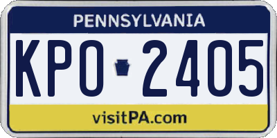 PA license plate KPO2405