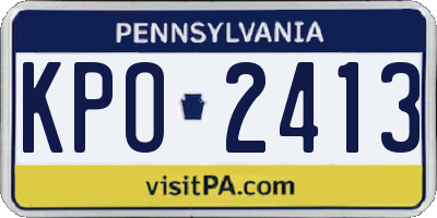 PA license plate KPO2413