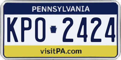 PA license plate KPO2424