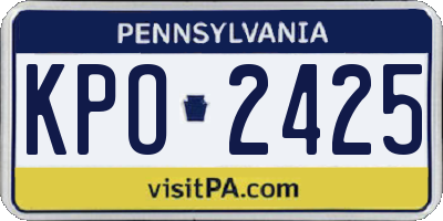 PA license plate KPO2425