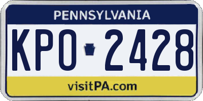 PA license plate KPO2428