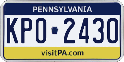 PA license plate KPO2430