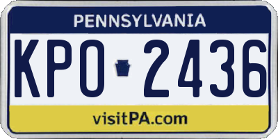 PA license plate KPO2436