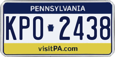 PA license plate KPO2438