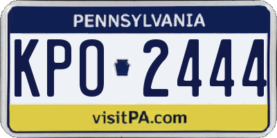 PA license plate KPO2444