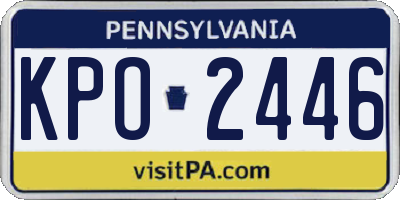 PA license plate KPO2446