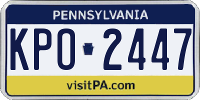 PA license plate KPO2447