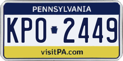 PA license plate KPO2449