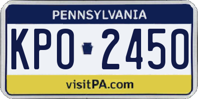 PA license plate KPO2450