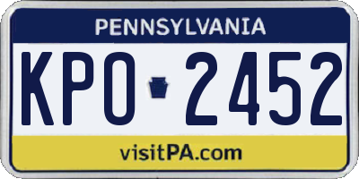 PA license plate KPO2452