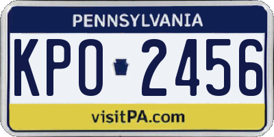 PA license plate KPO2456