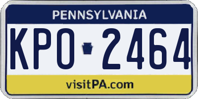 PA license plate KPO2464