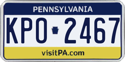PA license plate KPO2467