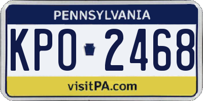 PA license plate KPO2468
