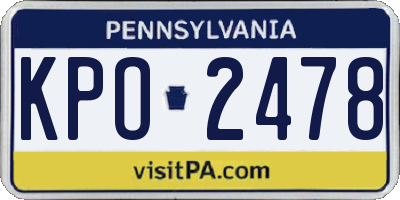 PA license plate KPO2478