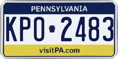 PA license plate KPO2483