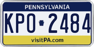 PA license plate KPO2484
