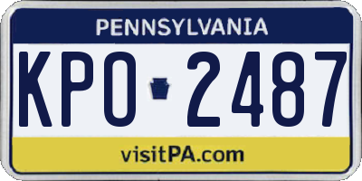 PA license plate KPO2487