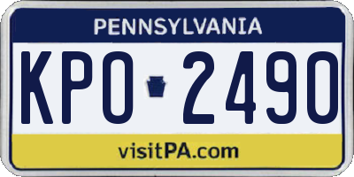 PA license plate KPO2490