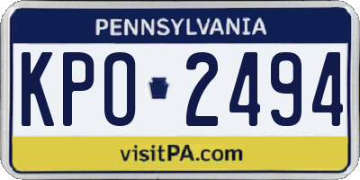 PA license plate KPO2494
