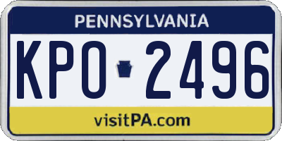 PA license plate KPO2496
