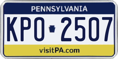 PA license plate KPO2507