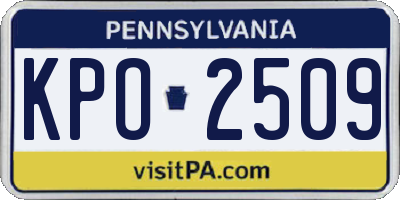PA license plate KPO2509