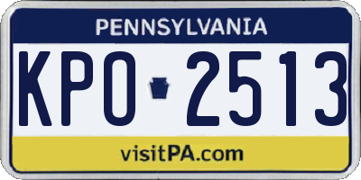 PA license plate KPO2513