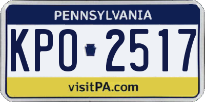 PA license plate KPO2517
