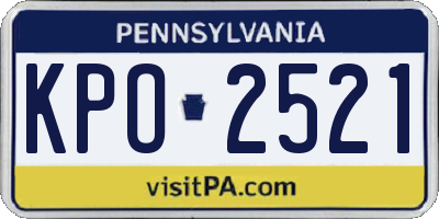 PA license plate KPO2521