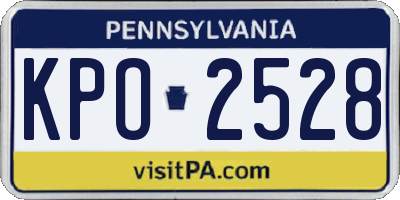 PA license plate KPO2528
