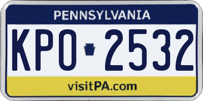 PA license plate KPO2532