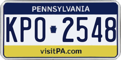 PA license plate KPO2548