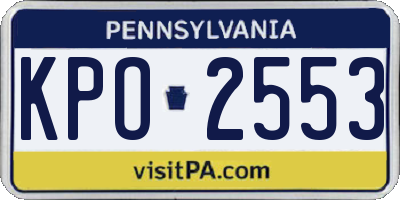 PA license plate KPO2553