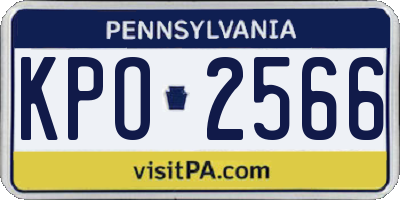 PA license plate KPO2566