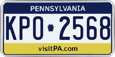 PA license plate KPO2568