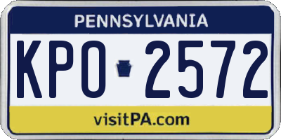 PA license plate KPO2572