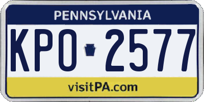 PA license plate KPO2577