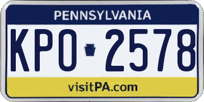 PA license plate KPO2578