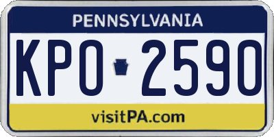 PA license plate KPO2590