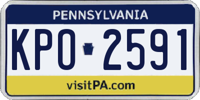 PA license plate KPO2591