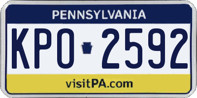 PA license plate KPO2592