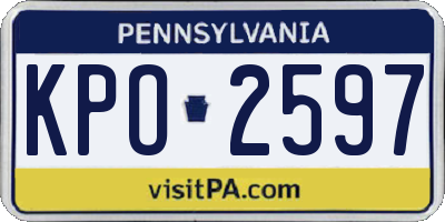 PA license plate KPO2597