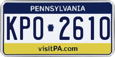 PA license plate KPO2610