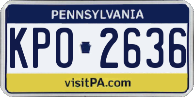 PA license plate KPO2636