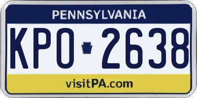 PA license plate KPO2638