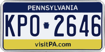 PA license plate KPO2646