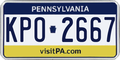 PA license plate KPO2667